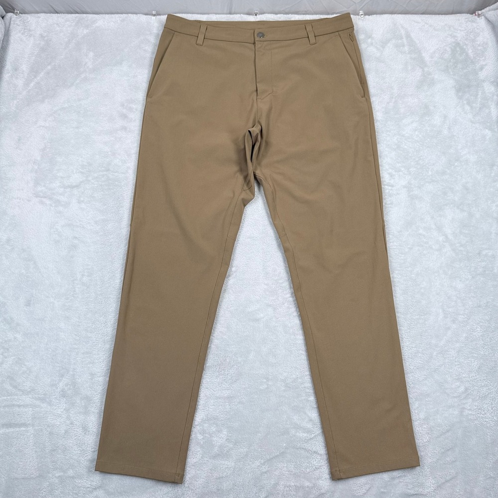 Lululemon Commission Classic Fit Chino Pants Mens 35x32 Warpstreme Brown Stretch